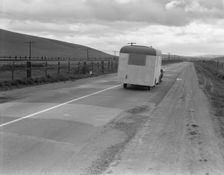 Note on "mobile housing" - Car and homemade trailer on U.S. 101 near King City, 1936. Creator: Dorothea Lange