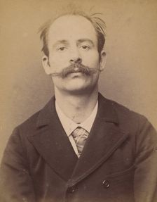 Notelez. Charles, émile. 29 ans, né à Paris XXe. Portefeuilliste. Anarchiste. 26/2/94. , 1894. Creator: Alphonse Bertillon