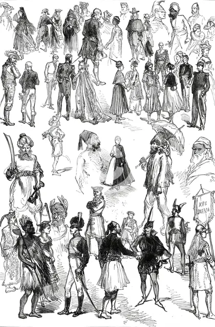 Notes at the Fancy-Dress Ball at Dublin Castle, 1876. Creator: Unknown.