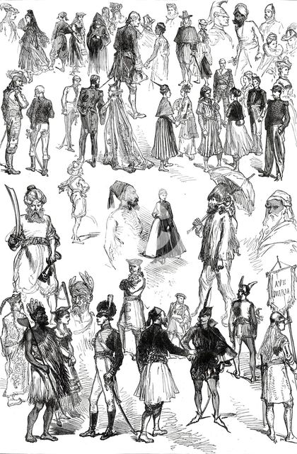 Notes at the Fancy-Dress Ball at Dublin Castle, 1876. Creator: Unknown.