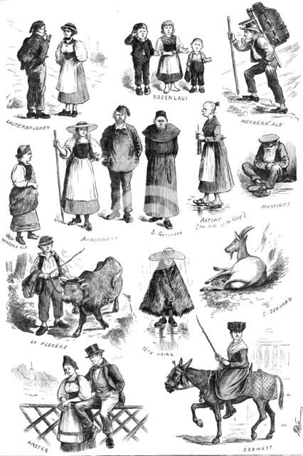 Notes of a Tourist: Swiss folk, 1883. Creator: Unknown.