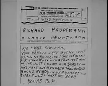 Notes of Ransom Being Compared as Articles of Evidence in the Lindbergh's Kidnapping Case Trial,1930 Creator: British Pathe Ltd