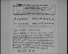 Notes of Ransom Being Compared as Articles of Evidence in the Lindbergh's Kidnapping Case Trial,1930 Creator: British Pathe Ltd