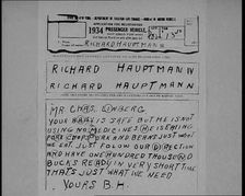 Notes of Ransom Being Compared as Articles of Evidence in the Lindbergh's Kidnapping Case Trial,1930 Creator: British Pathe Ltd