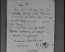 Notes of Ransom Being Shown as Articles of Evidence in the Lindbergh's Kidnapping Case Trial, 1930s. Creator: British Pathe Ltd
