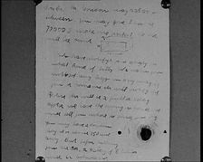 Notes of Ransom Being Shown as Articles of Evidence in the Lindbergh's Kidnapping Case Trial, 1930s. Creator: British Pathe Ltd