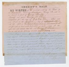 Notice of an impending sheriff's sale of 7 enslaved persons, March 15, 1862. Creator: Unknown