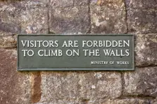 Notice on the wall of Lanercost Priory, Cumbria, 2018. Creator: Alun Bull