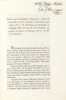 [Notizie sopra le Immagini Fotogeniche], 1840. Creator: Unknown