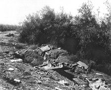 Notre Contre-Attaque du 11 juin 1918; Emplacement d'un poste de mitrailleuse ennemi 1918. Creator: Unknown