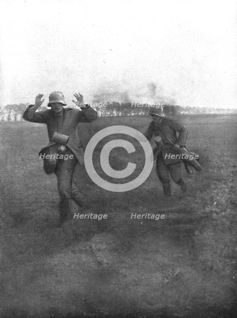 'Notre Artillerie d'Assaut; La Replique de Foch: Au Sud-ouest de Soissons; "Kamarad !"..., 1918. Creator: Unknown.