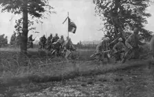 Notre attaque Generale des 3 et 4 Septembre; Le drapeau du regiment qui a chilly pour objectif fran Creator: Unknown