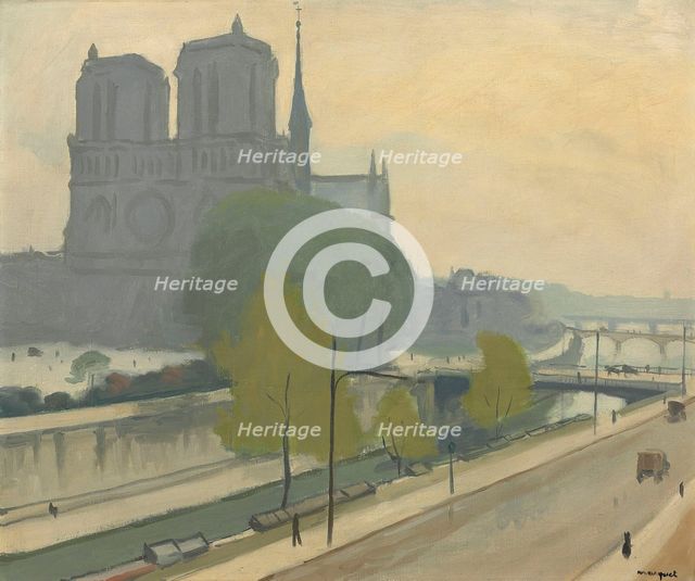 Notre-Dame vue des quais, le soir, 1922. Creator: Marquet, Pierre-Albert (1875-1947).