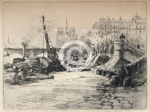 'Notre-Dame and the Quai de Bethune', 1915. Artist: AR Kempken.