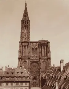 Notre Dame Cathedral, Strasbourg, between 1867 and 1870. Creator: Adolphe Braun