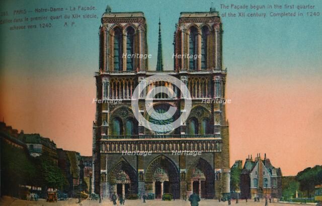 Notre-Dame Cathedral, Paris, c1920. Artist: Unknown.