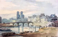 Notre-Dame de Paris from the Ile Saint-Louis 1819. Artist: Amelia Long