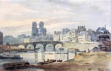 Notre-Dame de Paris from the Ile Saint-Louis 1819. Artist: Amelia Long