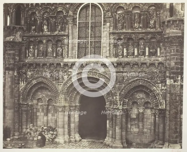 Notre Dame de Poitiers (Vienne), West Facade, 1854/55, printed 1858/63. Creators: Bisson Frères, Louis-Auguste Bisson, Auguste-Rosalie Bisson.