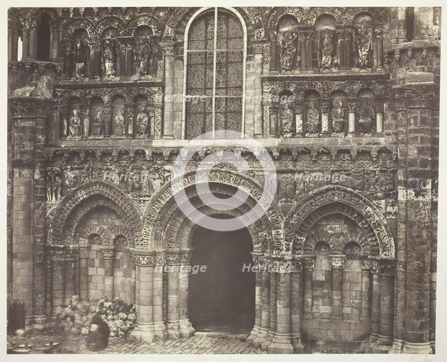 Notre Dame de Poitiers (Vienne), West Facade, 1854/55, printed 1858/63. Creators: Bisson Frères, Louis-Auguste Bisson, Auguste-Rosalie Bisson.
