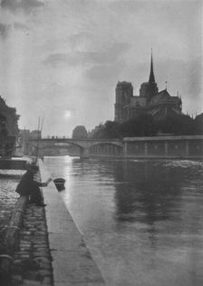 Notre Dame from the river, Paris, 1924