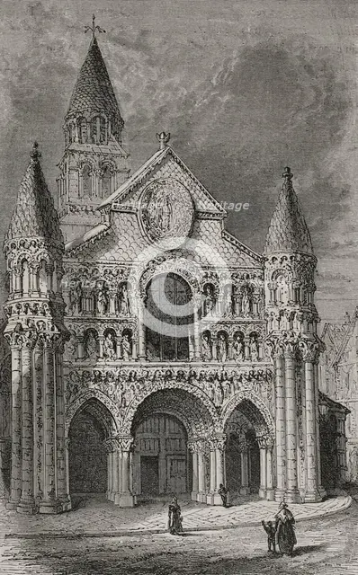 Notre-Dame-la-Grande Church, Poitiers, France, 1877.  Creator: Unknown.