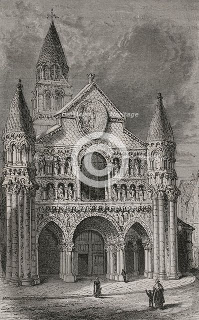 Notre-Dame-la-Grande Church, Poitiers, France, 1877.  Creator: Unknown.