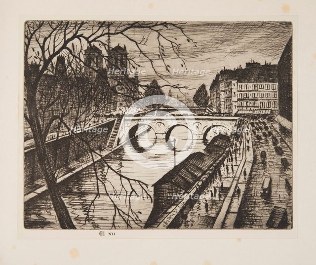 Notre Dame, Les Quais de Paris, pub. 1931. Creator: Christopher Richard Wynne Nevinson (1889 – 1946) .