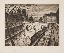 Notre Dame, Les Quais de Paris, pub. 1931. Creator: Christopher Richard Wynne Nevinson (1889 – 1946)