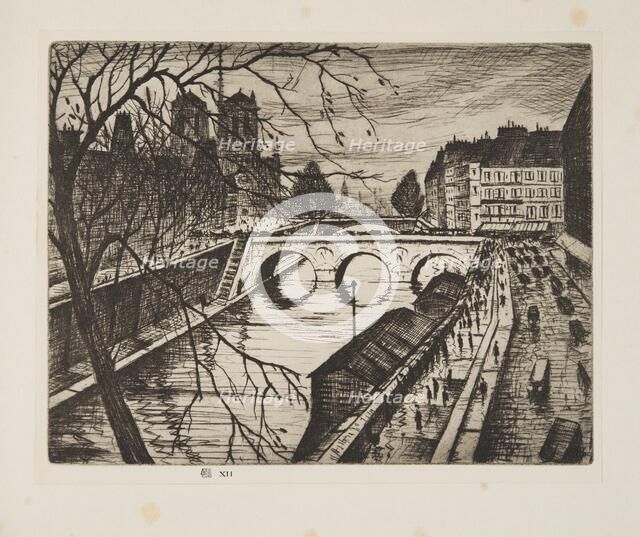 Notre Dame, Les Quais de Paris, pub. 1931. Creator: Christopher Richard Wynne Nevinson (1889 – 1946) .