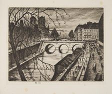 Notre Dame, Les Quais de Paris, pub. 1931. Creator: Christopher Richard Wynne Nevinson (1889 – 1946)