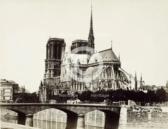 Notre Dame, Paris, between 1860 and 1870. Creator: Edouard Baldus.