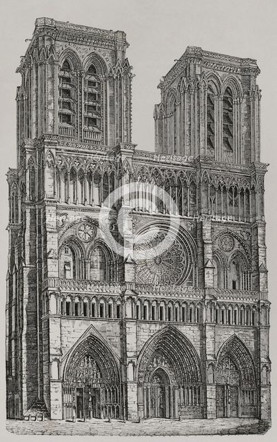 Notre-Dame, Paris, France, 1877. Creator: Unknown.