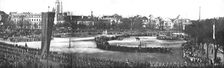 Notre entrée a Colmar; trois photographies format panorama de la reception du general..., 1918. Creator: Unknown