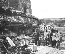 Notre offensive d'Artois; Maisons de Carency dont les caves etaient amenagees 1915. Creator: Unknown