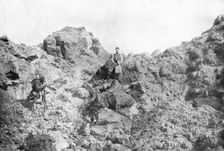 Notre offensive d'Artois; Devant Carency, un bouleversement de terrain produit par un mine 1915. Creator: Unknown