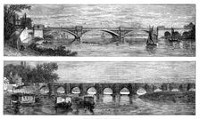Nottingham Bridge, old and new, 1871. Creator: Unknown