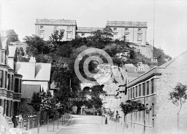 Nottingham Castle from the west, Nottinghamshire, c1890(?). Creator: Samuel Kirk.