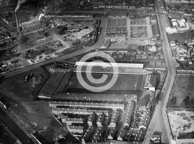 Notts County football ground, Meadow Lane, Nottingham, Nottinghamshire, 1927. Creator: Surrey Flying Services.