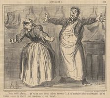 Nous voila libres ..., 19th century. Creator: Honore Daumier