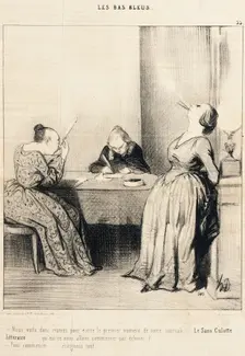 Nous voilà...réunies pour écrire le premier numéro.., 1844. Creator: Honore Daumier