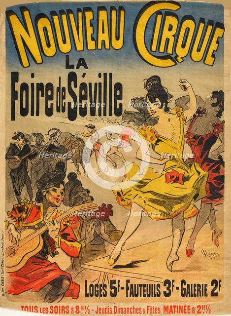 Nouveau Cirque. La foire de Séville, 1889. Creator: Jules Cheret.