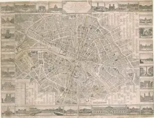 Nouveau plan de Paris (Map of Paris showing illustrations, streets, main monuments, and..., 1817. Creator: Anonymous