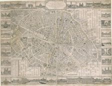 Nouveau plan de Paris (Map of Paris showing illustrations, streets, main monuments, and..., 1817. Creator: Anonymous