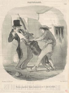 Nouveau propriètaire faisant connaissance avec le chien ..., 19th century. Creator: Honore Daumier