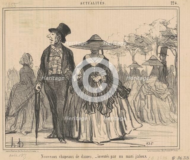 Nouveaux chapeaux de dames ..., 1855. Creator: Honore Daumier.