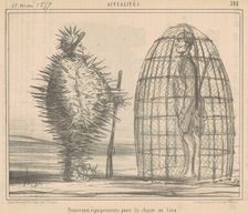 Nouveaux équipements pour la chasse au lion, 19th century. Creator: Honore Daumier