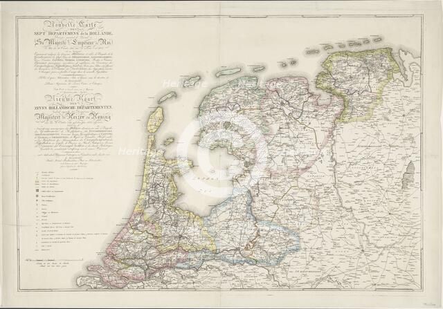 Nouvelle Carte des Sept Departemens de la Hollande/ New map of the seven Dutch...(1811-1812).  Creator: Jan Gerritsz. Visser.