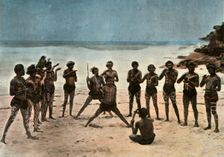 Nouvelle-Guinee. Danse Des Papous Barioles (Papua New Guinea. Tribal Papuan Dance), 1900. Creator: Unknown