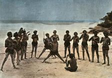 Nouvelle-Guinee. Danse Des Papous Barioles (Papua New Guinea. Tribal Papuan Dance), 1900. Creator: Unknown